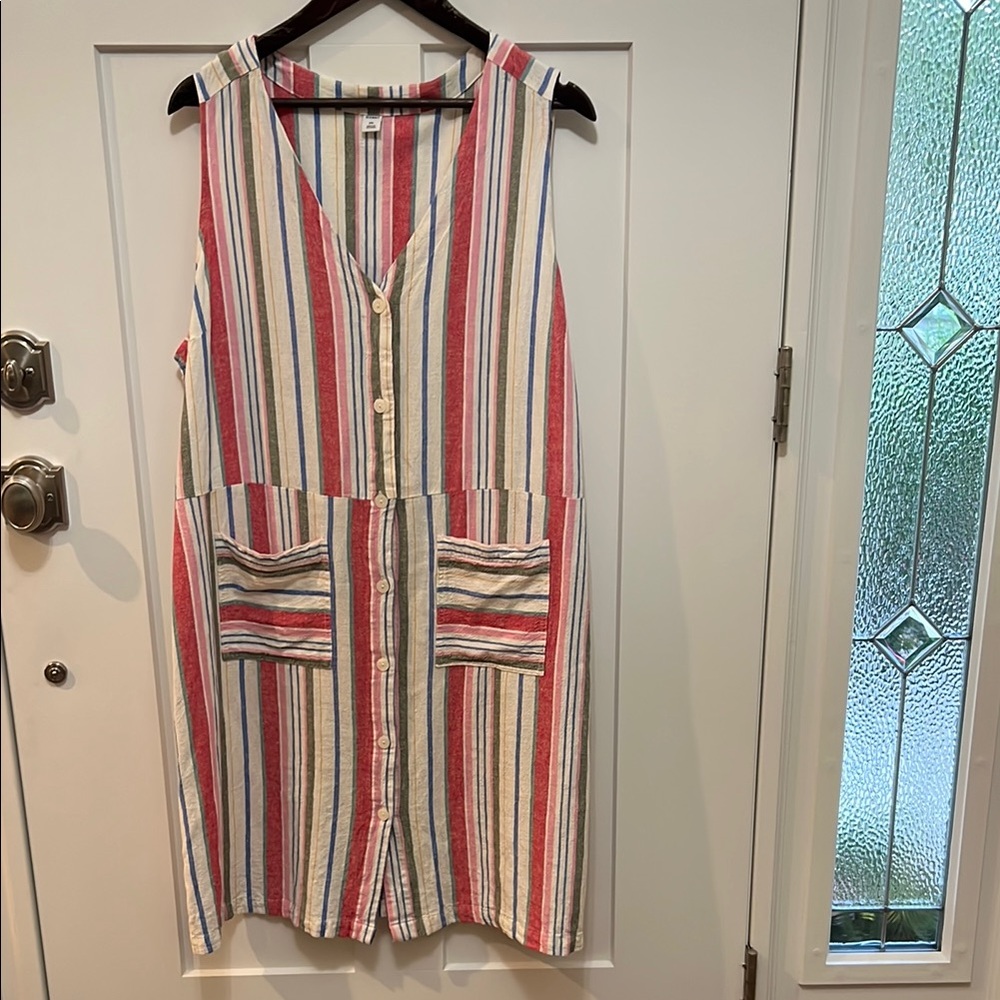Old Navy Multicolor Striped Midi Dress